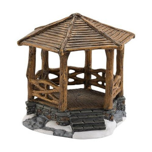 Department 56 Accessories For Villages Woodland Stone Gazebo Accessory Figurine, 3.82 Inch