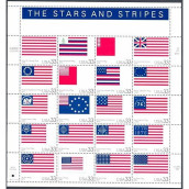 Stars And Stripes American Flags Collectible Stamp Sheet Of 20 33