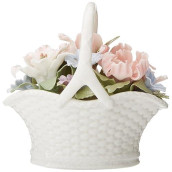 Cosmos 80089 Fine Porcelain Flower Basket Musical Figurine, 4-7/8-Inch , White
