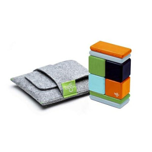 8 Piece Tegu Pocket Pouch Magnetic Wooden Block Set, Nelson
