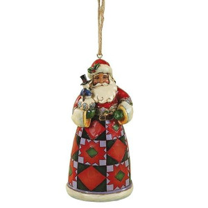 Jim Shore Ornament Santa With Toybag And Snowman - 4027726