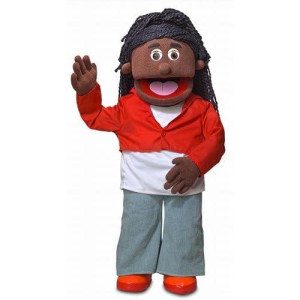 30" Sierra, Black Girl, Professional Performance Puppet With Removable Legs, Full Or Half Body