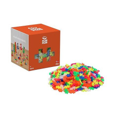 Plus Plus - Open Play Set - 600 Piece - Neon Color Mix, Construction Building Stem Toy, Interlocking Mini Puzzle Blocks For Kids