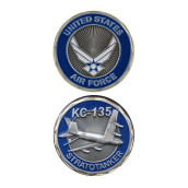 United States Military Us Armed Forces Air Force Kc-135 Fighter Plane - Good Luck Double Sided Collectible Challenge Pewter Coin