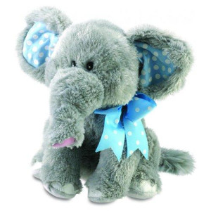 Cuddle Barn Elliot The Elephant - Animated Musical Blue Polka Dotted Stuffed Animal Plush Toy Sways, Flaps Floppy Ears, And Sings Do Your Ears Hang Low, 12"