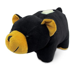 Dollibu Black Bear Plush Huggie Bank - Super Soft Stuffed Animal Money Bank Savings Storage For Little Kids, Cute And Fluffy Fun Coin Bank Toy, Wildlife Plush Piggy Bank - 8.5 Inch