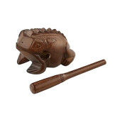 Meinl Percussion Frog-M Medium Wooden Frog Guiro, African Brown