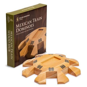 Yellow Mountain Imports Wooden Hub Centerpiece For Mexican Train Dominoes Game (Up To 8 Players) - 5.8 Inches