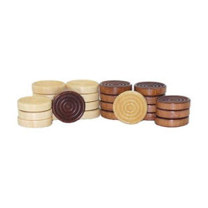 Worldwise Imports Sheesham/Boxwood 1.5In Checkers Pieces (24)