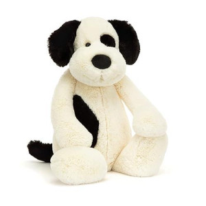 Jellycat Bashful Black And Cream Puppy Stuffed Animal, Huge, 21 Inches