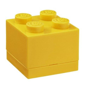 Room Copenhagen, Lego Mini Box - 1.8 X 1.8 X 1.7 In - Brick 4, Bright Yellow