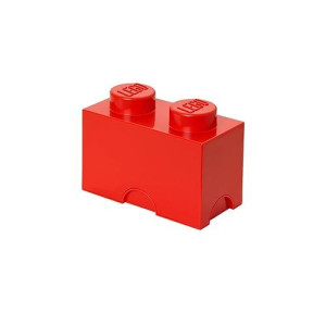 Room Copenhagen, Lego Storage Brick Box - Stackable Storage Solution - Brick 2, Bright Red (L4002R)