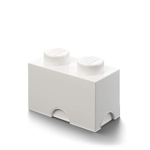 Room Copenhagen, Lego Brick Box Stackable Storage Containers - Decorative Organizational Building Blocks For Kid?S Toys And Accessories - 9.84 X 4.92 X 7.40In - Brick 2, White