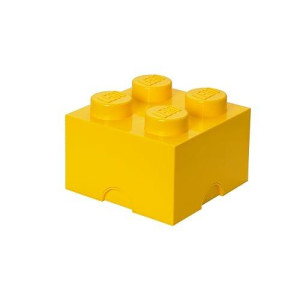 Room Copenhagen Lego Storage Brick Drawer 4, 9-3/4 X 9-3/4 X 7-1/8 Inches, Bright Yellow (4003)