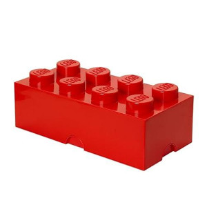 Room Copenhagen, Lego Brick Box Stackable Storage Containers - Organizational Building Blockss - 19.69 X 9.84 X 7.09 Inches - Brick 8, Bright Red