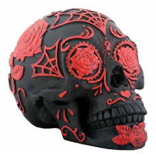 Day Of The Dead Black And Red Tattoo Sugar Skull Collectible