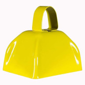 Windy City Novelties Metal Cowbells With Handles 3 Inch Noise Maker - 12 Pack (Yellow)
