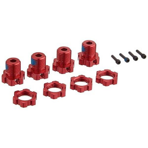 Traxxas 5353R 17Mm Splined Wheel Hubs Red-Anodized, 4-Piece, 642-Pack