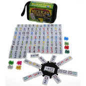 Mexican Train Double 12 Dominoes _ Travel Size _With Colored Numbers