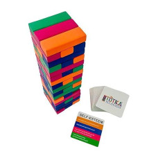 Yehua! Totika Therapy Game Five Card Set With 48 Colored Stackable Blocks - Self Esteem, Junior, Teen/Adult, Life Skills And Icebreaker - A Game Of Fun, Skill And Communication