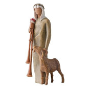 Willow Tree Zampognaro (Shepherd With Bagpipe), A Shepherd'S Gift, A Joyous Melody, Proclaiming The News! Expand And Elevate Your Nativity Collection Or Holiday Advent, Sculpted Hand-Painted Figure