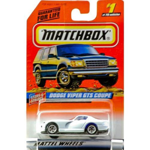 Matchbox 1997 - Mattel 1 Of 75 Vehicles - Dodge Viper Gts Coupe - White / Blue Stripes - Star & Stripes Edition - Series 1 - New - Out Of Production - Limited Edition - Collectible