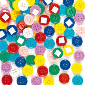 Baker Ross Et282 Self-Adhesive Buttons - Pack Of 200, Craft Supplies For Kids Arts Activities