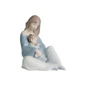 Lladro Nao Collectible Porcelain Figurine: The Greatest Bond - 7 1/4" Tall - Mother And Child