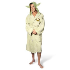 Star Wars Yoda Unisex Hooded Bathrobe For Adults One Size