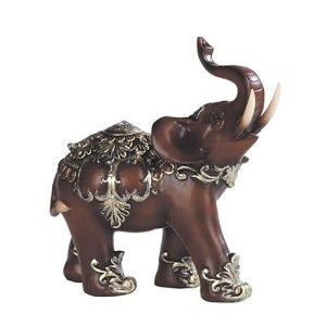 George S. Chen Imports Thai Elephant Wood Like Design Figurine, 6"