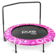 Pure Fun 48-Inch Super Jumper Kids Trampoline With Handrail, 100Lb Weight Limit, Pink