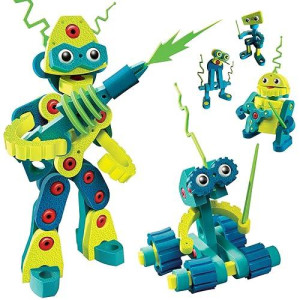 Bloco Toys Robot Invasion | Stem Toy | 5 Diy Robots | Modular Building Construction Set (225 Pieces)