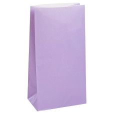 Party Paper Bags - 10" X 5", Lavender, 12 Pcs