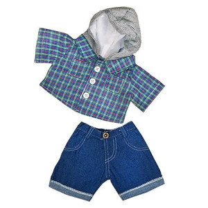 Skater Hoodie W/Denim Pants Teddy Bear Clothes Outfit Fits Most 14" - 18" Build-A-Bear And Make Your Own Stuffed Animals