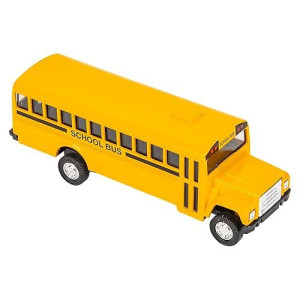 Rhode Island Novelty 5 Inch Die Cast School Bus With Pull-Back Action, 1 Per Order
