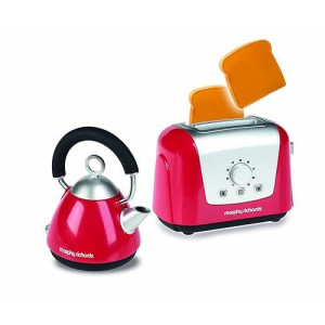 Casdon Morphy Richards Toaster & Kettle | Interactive Toy Toaster & Kettle For Children Aged 3+ | Looks Just Like The Real Thing For Endless Fun, Red