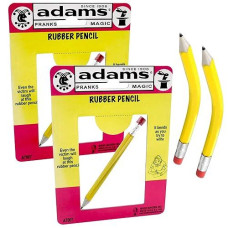 Adams Pranks And Magic - Rubber Pencil - 2 Pack Classic Novelty Prank Toy