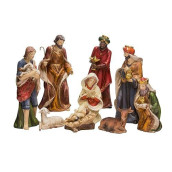 Kurt Adler 9-Inch Porcelain Nativity Figure Tablepiece Set Of 9