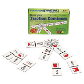 Learning Advantage The Original Fraction Dominoes - In Home Learning Fraction Game - 49 Dominoes - Math Manipulative For Kids - Equivalents, Adding And Subtracting Fractions