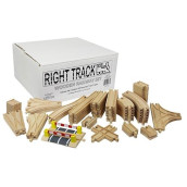 Right Track Toys Wooden Train Track Deluxe Set: 56 Premium Wood Pieces 100% Compatible With Thomas - All Tracks And No Fillers