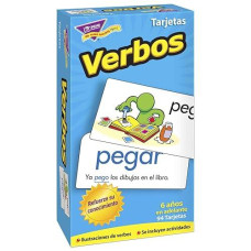 Trend Enterprises: Verbos (Spanish Action Words) Skill Drill Flash Cards, Grow Spanish Fluently, Illustraions With Words & Sample Sentence, 94 Cards Included, For Ages 6 And Up