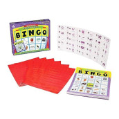 Carson Dellosa Basic Spanish Bingo Game Learning Board Game with 50 Spanish Words with Photos, 36 Game Boards and Bingo Chips for 3-36 Players, Ages 4 and Up
