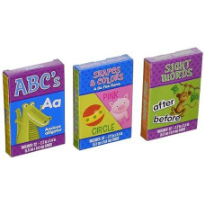 3 Educational Card Games (Abc'S, Shapes And Colors, Sight Words)