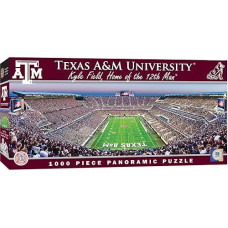 Masterpieces 1000 Piece Sports Jigsaw Puzzle - Ncaa Texas A&M Aggies Endzone View Panoramic - 13"X39"