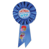 Beistle Boy Rosette Birthday Party Supplies, 3.25" x 6.5", Multicolored