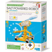 4M Toysmith, Green Science Salt Water Powered Robot Kit, Steam Powered Kids, Beach Toy, For Boys & Girls 5+