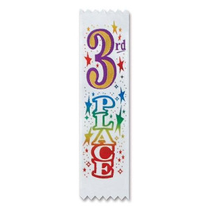 Beistle 1 1/2" X 6 1/4" 3Rd Place Value Pack Ribbon, Multicolor, 3/Pack (Vp003)