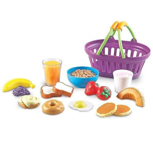 Learning Resources New Sprouts Breakfast Foods Basket - 16 Pieces, Ages 18+ Months Pretend Play Food For Toddlers, Toddler Kitchen Toys, Preschool Learning Toys