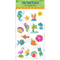 Amscan 391518 Summer Party Tattoo Sheet, 1 Piece