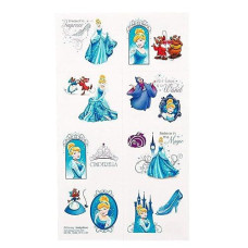 Disney Cinderella Temporary Tattoo Birthday Party Favour (16 Pack), Multi Color, 2" x 1 3/4".
